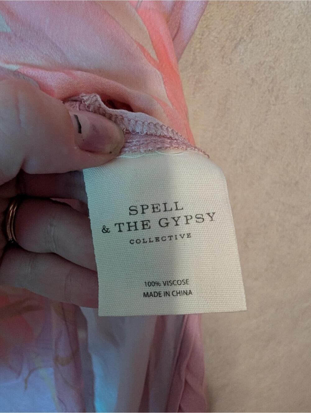 SPELL & THE GYPSY pink floral flamingo maxi skirt sz M - Picture 3 of 8